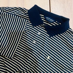 Polo Ralph Lauren Polo Shirt Mens size XL Striped Golf Preppy yellow Blue preppy